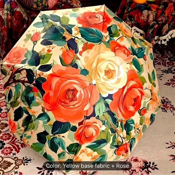 Accessories - Floral Umbrella with Vibrant Roses